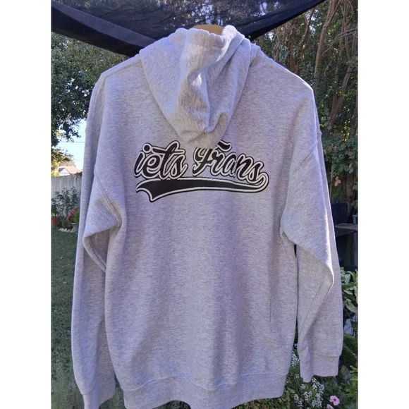 Iets Frans...Script Unisex Gray Full-Zip Hoodie Sweatshirt M EUC - Picture 8 of 14